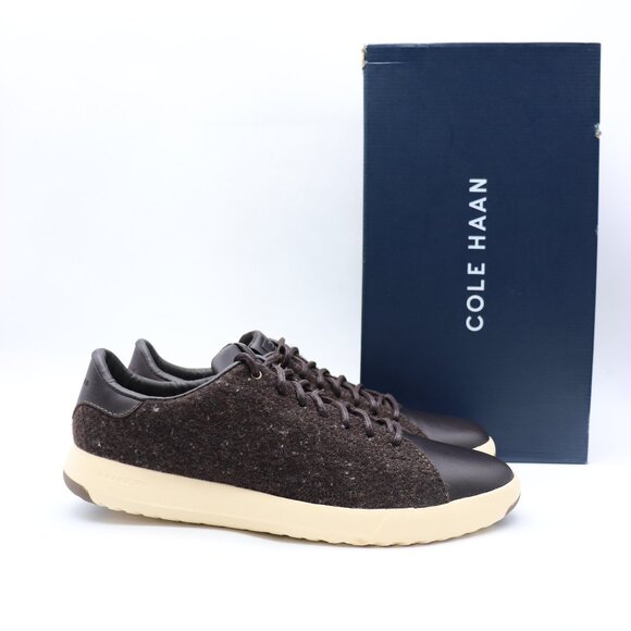 Cole Haan Grandpro Tennis Men's Size 11.5 M Sneakers Black Brown Wool Faribault